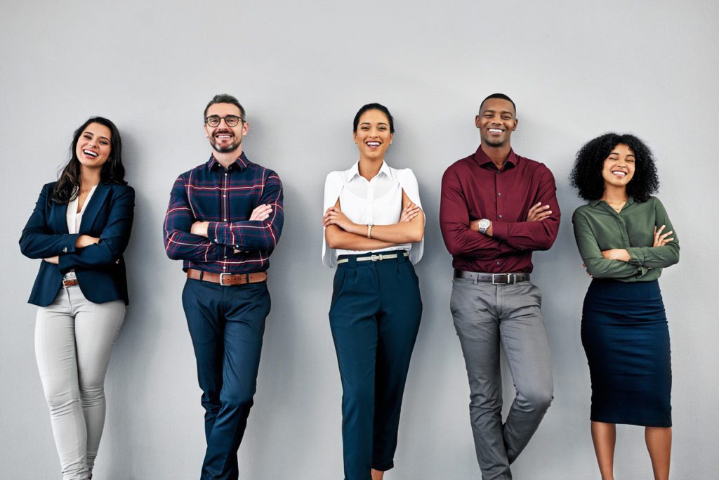 A group of people standing next to each other.