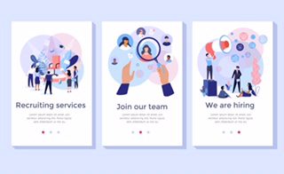 Recruitment service concept illustration set, perfect for banner, mobile app, landing page